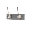 2 Victorian Satin Nickel Hooks On Slate Grey Bloc Board