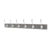 6 Victorian Satin Nickel Hooks On Slate Grey Bloc Board