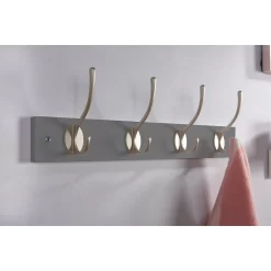4 Victorian Satin Nickel Hooks On Slate Grey Bloc Board -Furniture Sale Store 12839547 6224845862002801