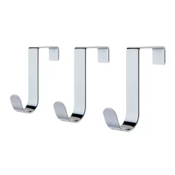 None Budget Over The Door Hooks - Polished Chrome - 3 Pack