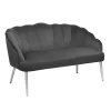 Sophia Scallop Occasional Sofa - Grey