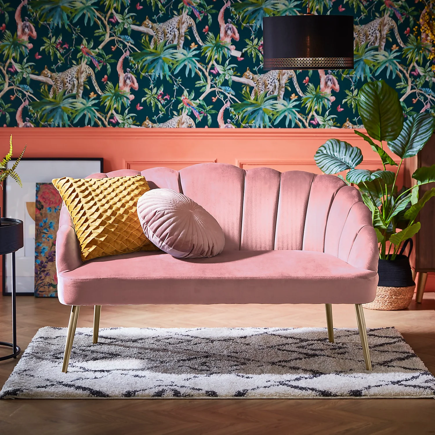 Sophia Scallop Occasional Sofa - Blush 2 Sophia Scallop Occasional Sofa - Blush - Image 2