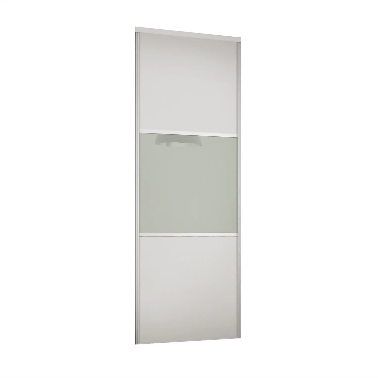 Linear Sliding Wardrobe Door 3 Panel White / Arctic White Glass With White Frame (W)914mm 1 Linear Sliding Wardrobe Door 3 Panel White / Arctic White Glass With White Frame (W)914mm