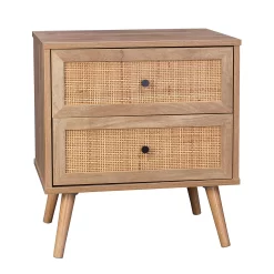 Kubu Rattan 2 Drawer Bedside Table