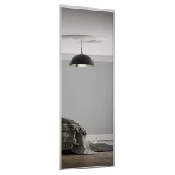 Classic Sliding Wardrobe Door Mirror With White Frame (W)762mm