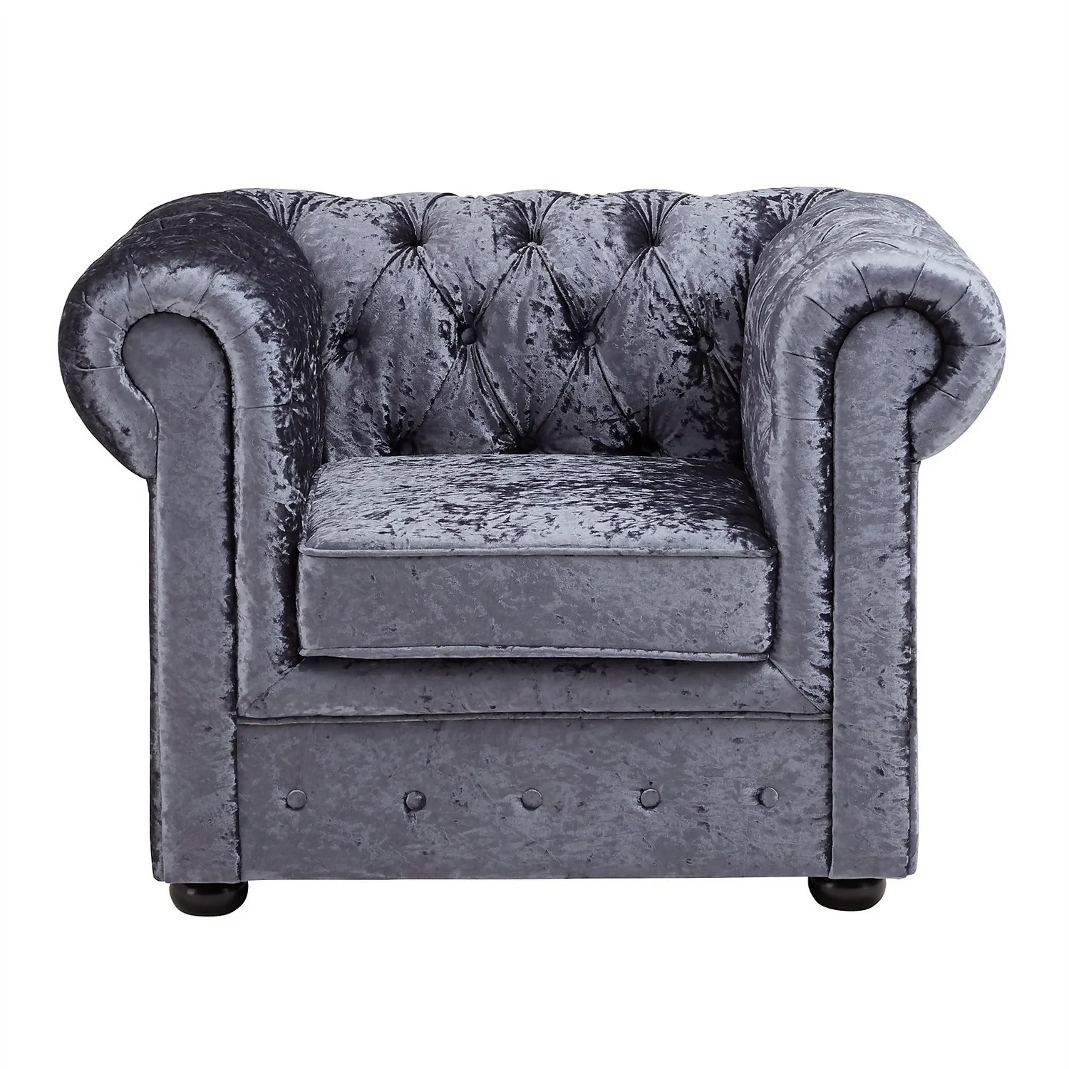 Chesterfield Crushed Velvet Armchair - Petrol Blue 3 Chesterfield Crushed Velvet Armchair - Petrol Blue - Image 3