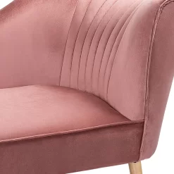Lara Luxury Velvet Chaise Longue - Rose -Furniture Sale Store 12882857 2924949009890113