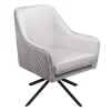 Pia Pleat Swivel Chair - Silver