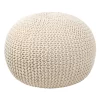 Charles Chunky Knit Pouffe - Cream