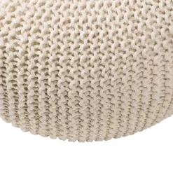Charles Chunky Knit Pouffe - Cream -Furniture Sale Store 12882880 1564898261798049