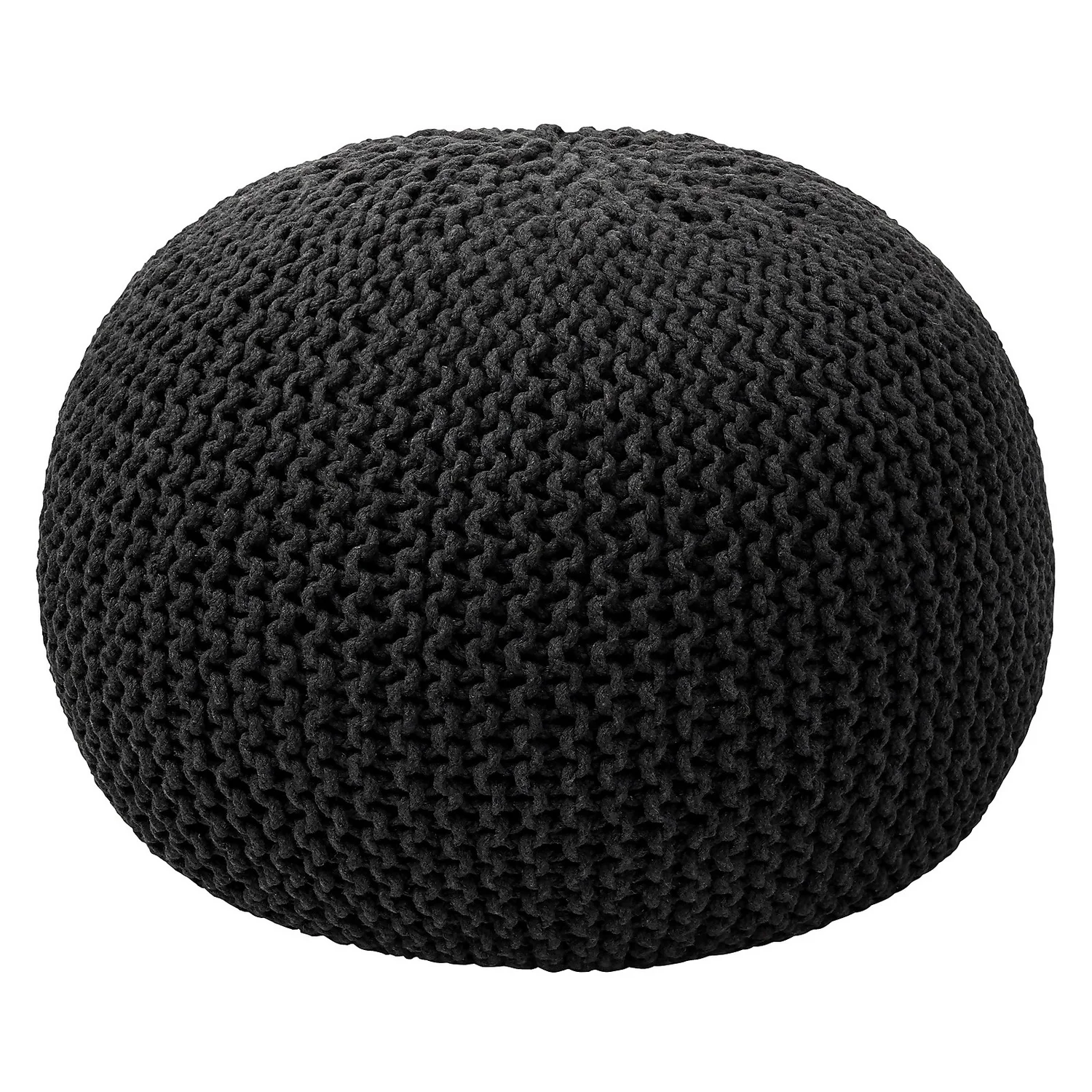 Charles Chunky Knit Pouffe - Grey 1 Charles Chunky Knit Pouffe - Grey