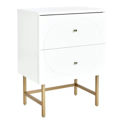House Beautiful Taylor 2 Drawer Bedside Table - White