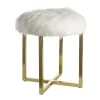 Mary Furry Stool - White
