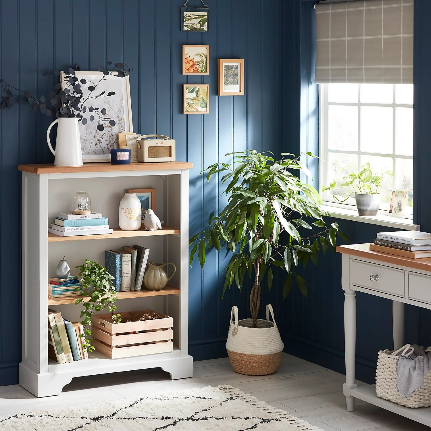 Westcott Oak Painted Low Open Bookcase 2 Westcott Oak Painted Low Open Bookcase - Image 2