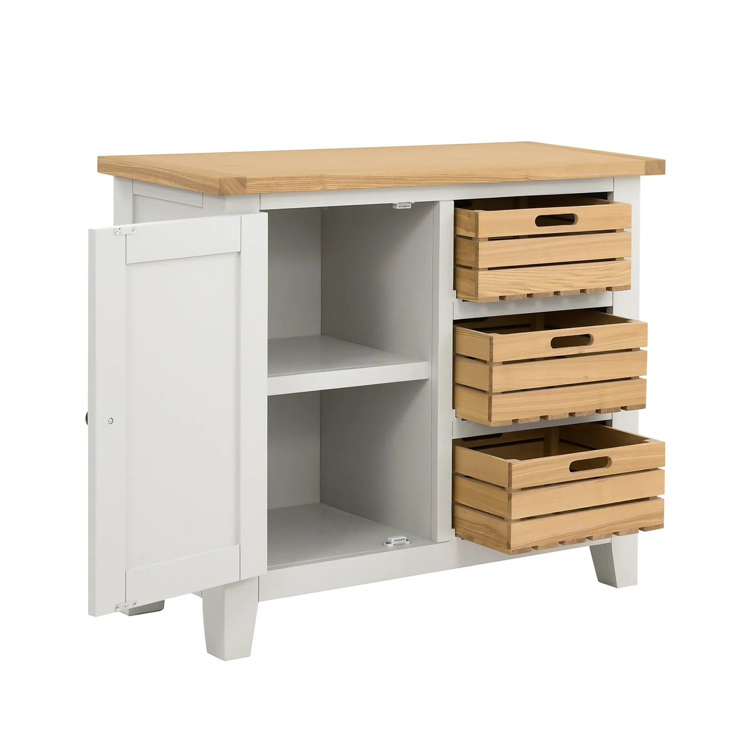 Ashstead Small Sideboard - Oak & Ivory 3 Ashstead Small Sideboard - Oak & Ivory - Image 3