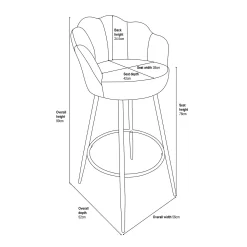 Sophia Bar Stool - Blush -Furniture Sale Store 12937423 2015009657824251