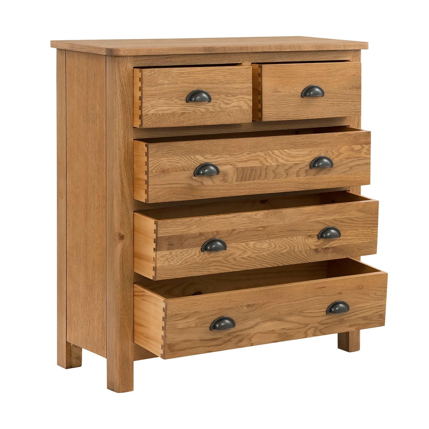 Norbury 5 Drawer Chest - Oak 3 Norbury 5 Drawer Chest - Oak - Image 3