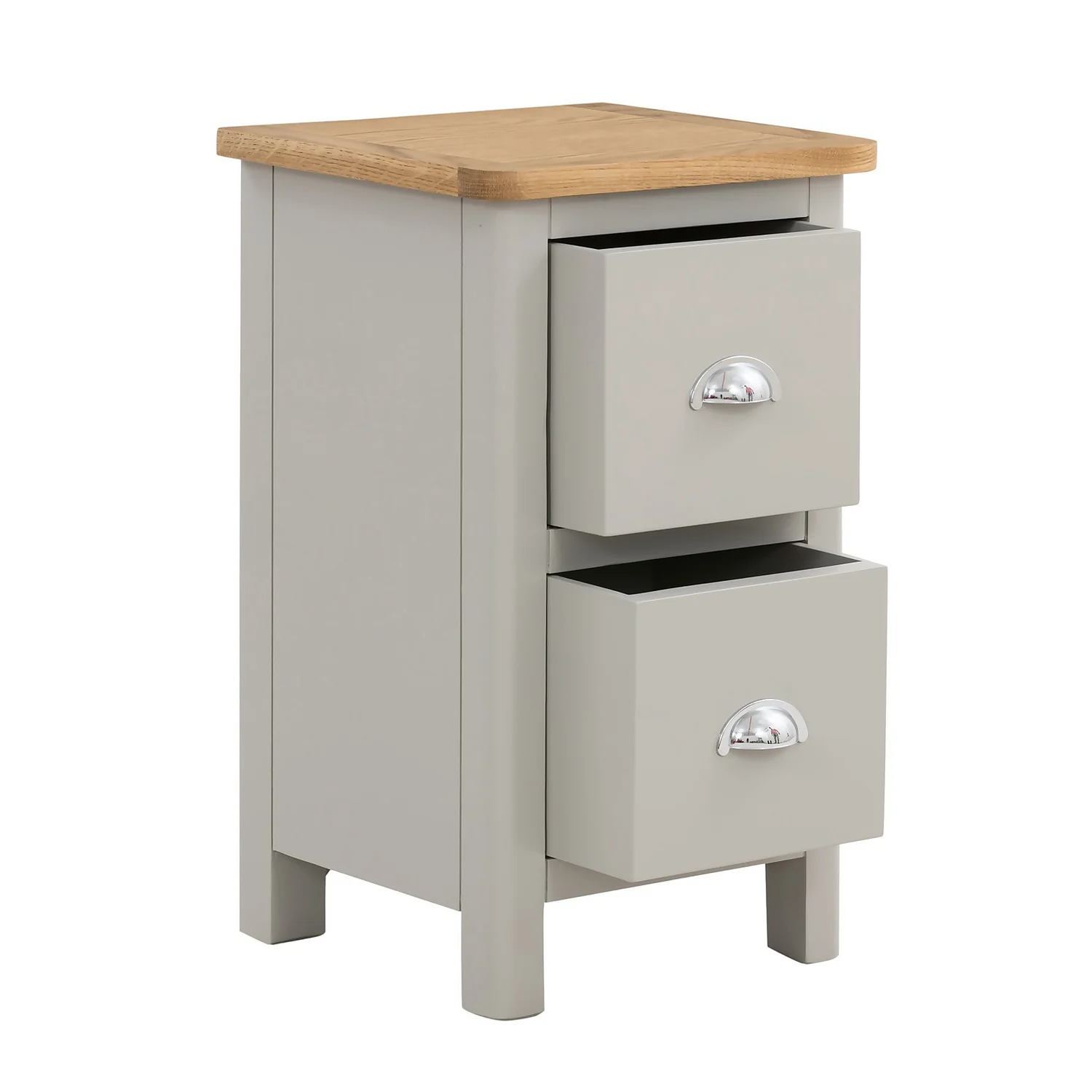 Norbury 2 Drawer Bedside Table - Grey 2 Norbury 2 Drawer Bedside Table - Grey - Image 2