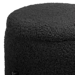 Tori Boucle Footstool - Black -Furniture Sale Store 13130401 1694919264484849