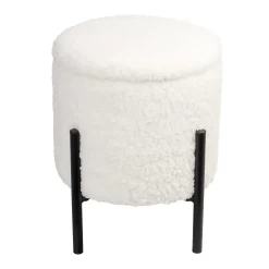 Tori Boucle Footstool - White -Furniture Sale Store 13130402 2134919264436786