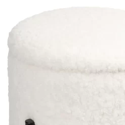 Tori Boucle Footstool - White -Furniture Sale Store 13130402 4014919264478354