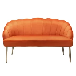 Sophia Scallop Occasional Sofa - Burnt Orange -Furniture Sale Store 13222766 1964920057576972