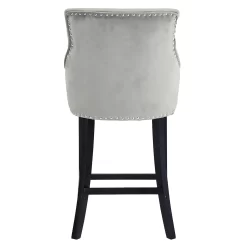 Annabelle Velvet Bar Stool - Grey -Furniture Sale Store 13223761 5874927306625451