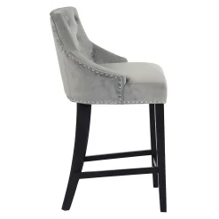 Annabelle Velvet Bar Stool - Grey -Furniture Sale Store 13223761 6864927306593222