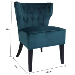 Sadie Velvet Accent Chair - Aegean Blue -Furniture Sale Store 13223769 1444958840774388