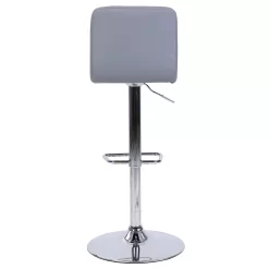 Chet Height Adjustable Faux Leather Bar Stool - Grey -Furniture Sale Store 13223770 5794927306608099