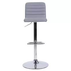 Chet Height Adjustable Faux Leather Bar Stool - Grey -Furniture Sale Store 13223770 6764927306512213