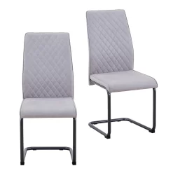 Skelby Cantilever Dining Chairs - Set Of 2 - Silver Grey