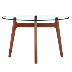 Baxter Glass & Oak Round Dining Table -Furniture Sale Store 13514421 3864963831891665