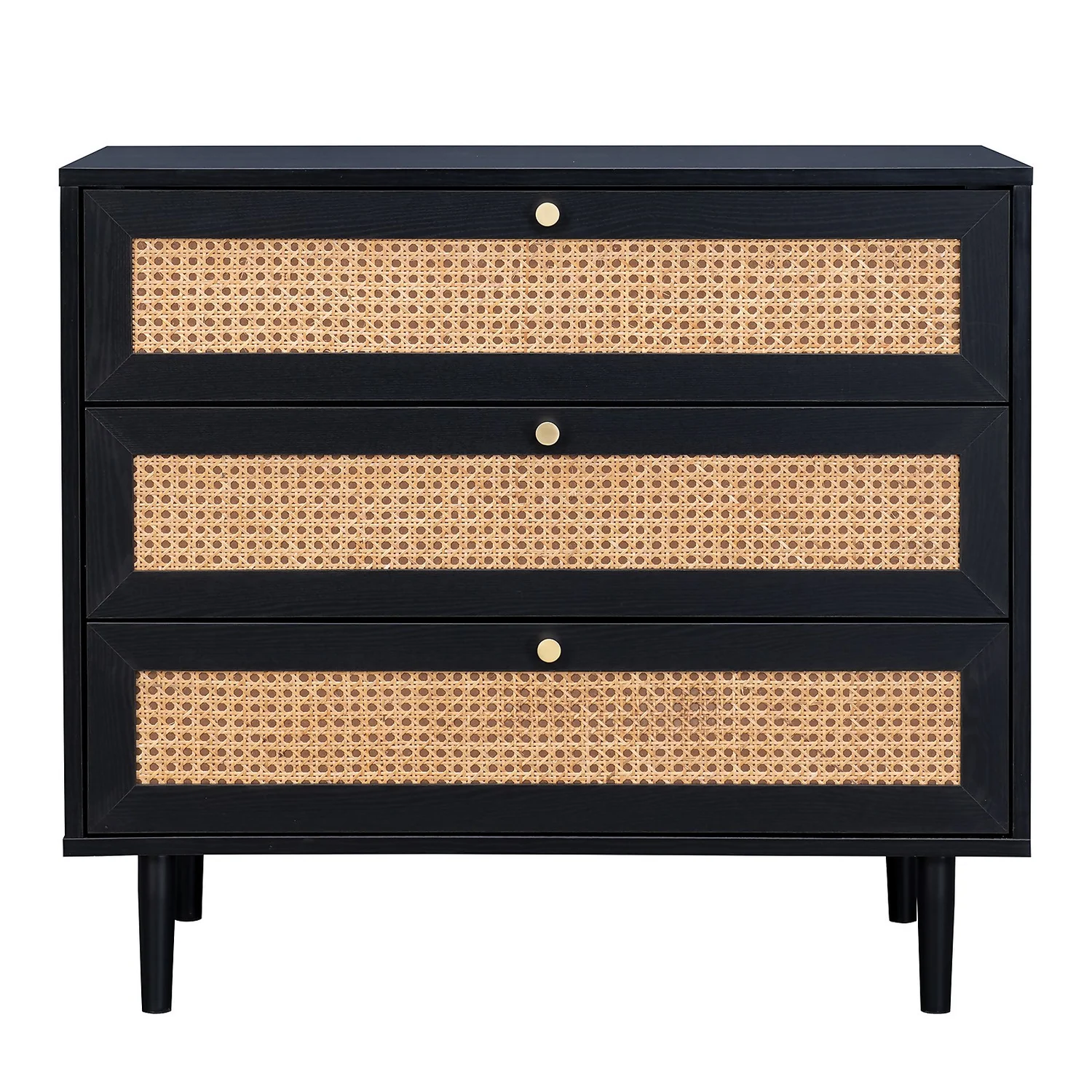 Kubu Rattan 3 Drawer Chest - Black 4 Kubu Rattan 3 Drawer Chest - Black - Image 4