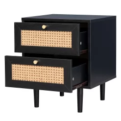 Kubu Rattan 2 Drawer Side Table - Black -Furniture Sale Store 13633731 7614974471705873