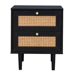 Kubu Rattan 2 Drawer Side Table - Black -Furniture Sale Store 13633731 7764974471735024