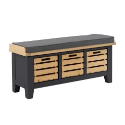 Ashstead Storage Bench - Oak & Charcoal