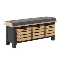Ashstead Storage Bench - Oak & Charcoal -Furniture Sale Store 13642204 2784953455621769