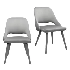 Oliver Upholstered Dining Chairs - Set Of 2 - Grey