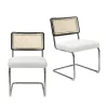 Rory Rattan Back Dining Chair - Set Of 2 - Cream