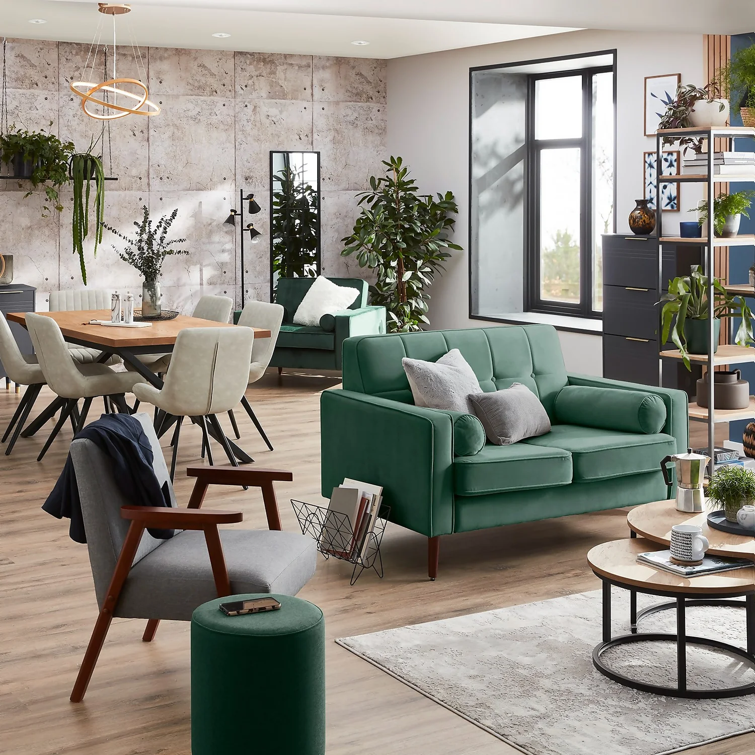 Draper Velvet 2 Seater Sofa In A Box - Green 3 Draper Velvet 2 Seater Sofa In A Box - Green - Image 3