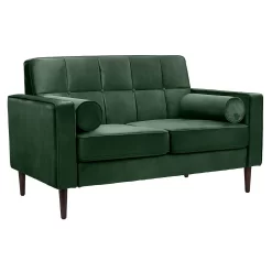 Draper Velvet 2 Seater Sofa In A Box - Green