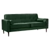 Draper Velvet 3 Seater Sofa In A Box - Green