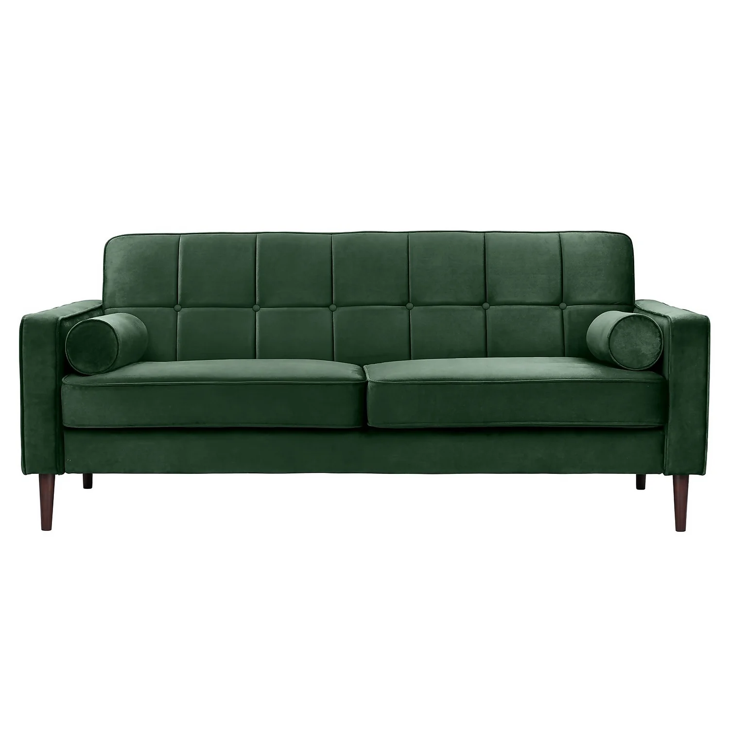 Draper Velvet 3 Seater Sofa In A Box - Green 2 Draper Velvet 3 Seater Sofa In A Box - Green - Image 2