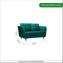 Cosmo Velvet 2 Seater Sofa In A Box - Emerald -Furniture Sale Store 13646012 1795007639625392