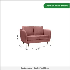 Cosmo Velvet 2 Seater Sofa In A Box - Rose Pink -Furniture Sale Store 13646013 1785007639562713