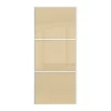 Linear Sliding Wardrobe Door 3 Panel Cream Glass With White Wooden Frame (W)914mm