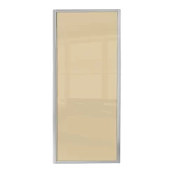 Ellipse Sliding Wardrobe Door 1 Panel Cream Glass With Aluminium Frame (W) 914mm