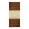 Linear Sliding Wardrobe Door 3 Panel Walnut / Cream Glass With Walnut Frame (W)762mm