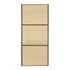 Linear Sliding Wardrobe Door 3 Panel Cream Glass With Walnut Frame (W)762mm
